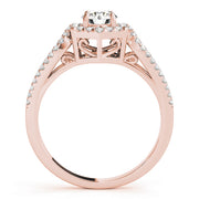 14K Rose Gold 1 3/8 ct tw Halo Diamond Engagement Ring