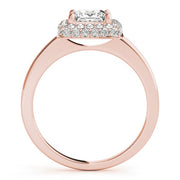 14K Rose Gold 1 1/5 ct tw Halo Diamond Engagement Ring