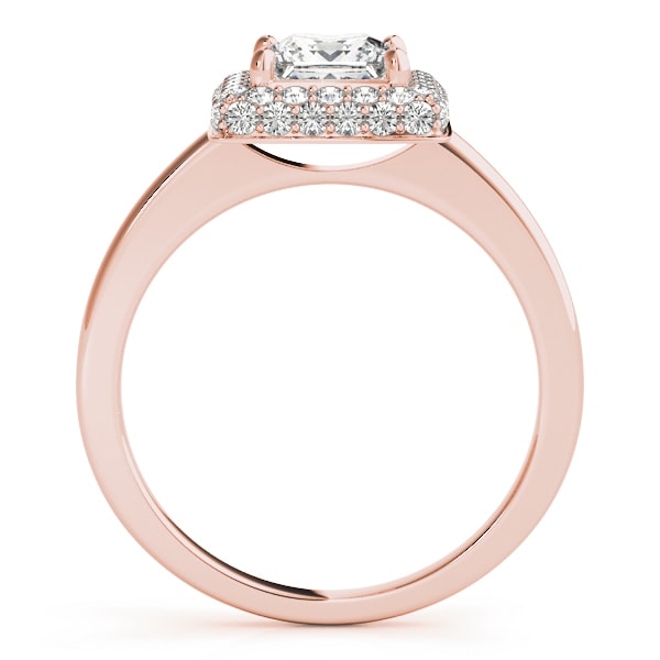14K Rose Gold 1 1/5 ct tw Halo Diamond Engagement Ring