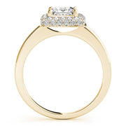 18K Yellow Gold 1 1/5 ct tw Halo Diamond Engagement Ring