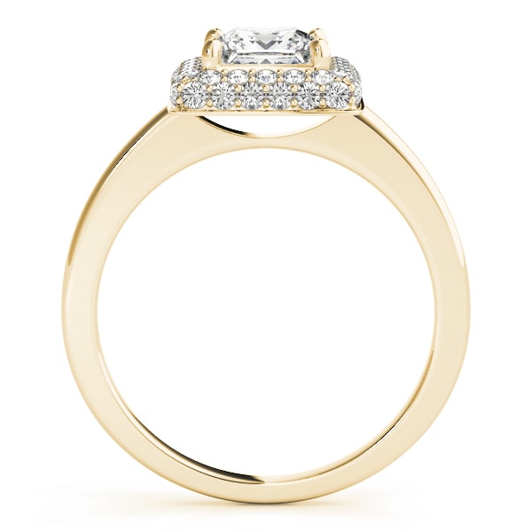 18K Yellow Gold 1 1/5 ct tw Halo Diamond Engagement Ring