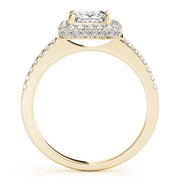 14K Yellow Gold 1 1/5 ct tw Halo Diamond Engagement Ring
