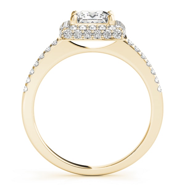 14K Yellow Gold 1 1/5 ct tw Halo Diamond Engagement Ring