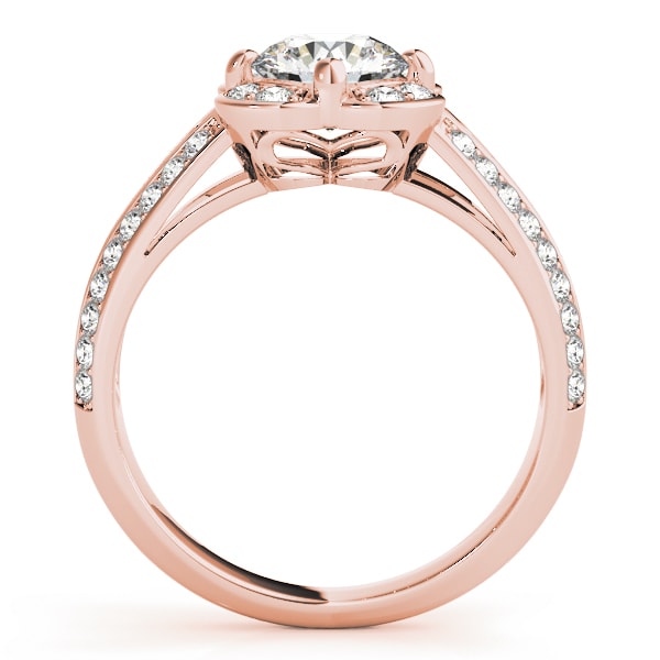 18K Rose Gold 1 3/8 ct tw Halo Diamond Engagement Ring