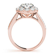14K Rose Gold 1 3/4 ct tw Halo Diamond Engagement Ring