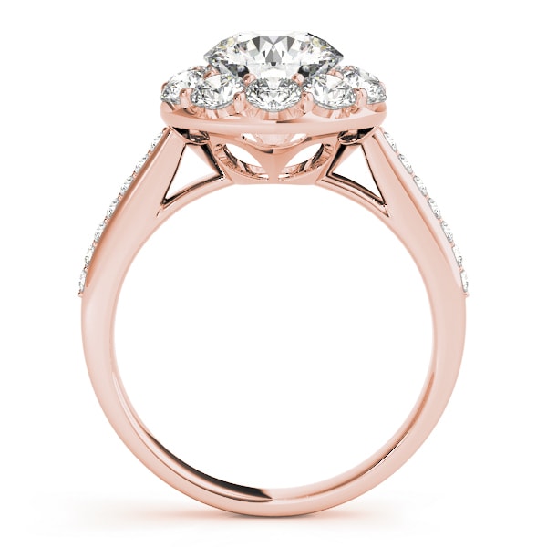 14K Rose Gold 1 3/4 ct tw Halo Diamond Engagement Ring