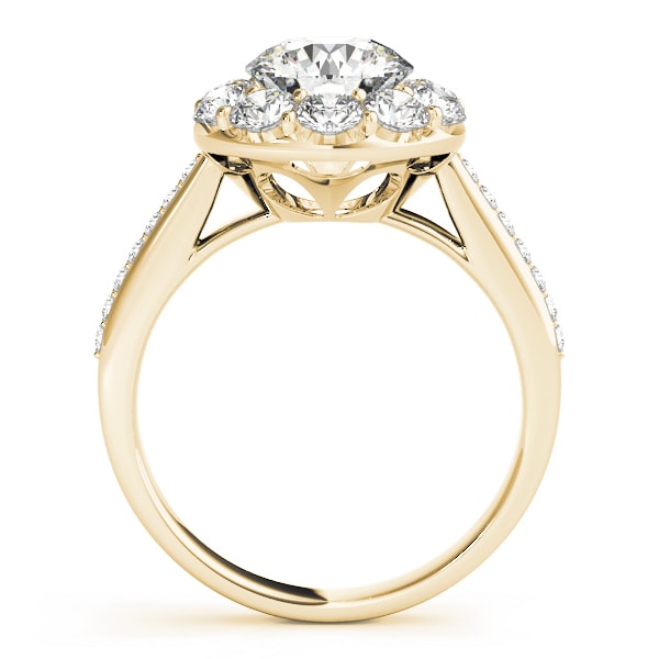 18K Yellow Gold 1 3/4 ct tw Halo Diamond Engagement Ring