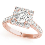 14K Rose Gold 1 3/4 ct tw Halo Diamond Engagement Ring