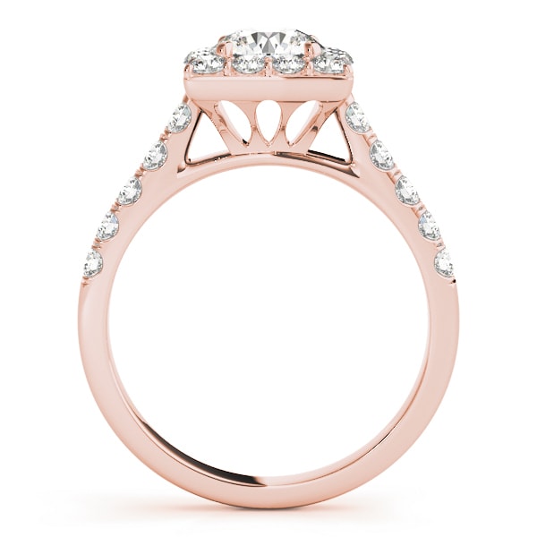 18K Rose Gold 1 3/4 ct tw Halo Diamond Engagement Ring