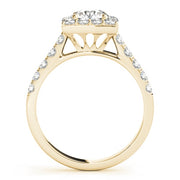 14K Yellow Gold 1 3/4 ct tw Halo Diamond Engagement Ring