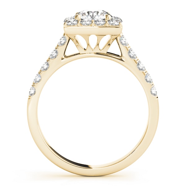 14K Yellow Gold 1 3/4 ct tw Halo Diamond Engagement Ring