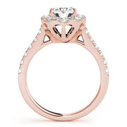 18K Rose Gold 1 7/8 ct tw Halo Diamond Engagement Ring