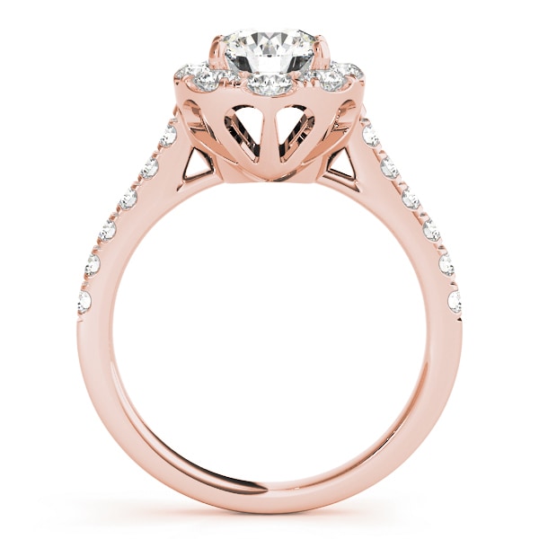 18K Rose Gold 1 7/8 ct tw Halo Diamond Engagement Ring