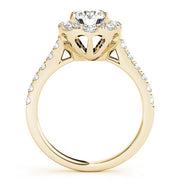 18K Yellow Gold 1 7/8 ct tw Halo Diamond Engagement Ring