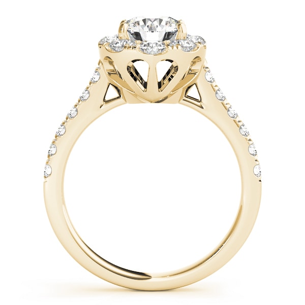 18K Yellow Gold 1 7/8 ct tw Halo Diamond Engagement Ring