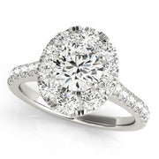 14K White Gold 1 7/8 ct tw Halo Diamond Engagement Ring