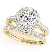14K Yellow Gold 1 7/8 ct tw Halo Diamond Engagement Ring