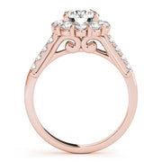 14K Rose Gold 1 7/8 ct tw Halo Diamond Engagement Ring