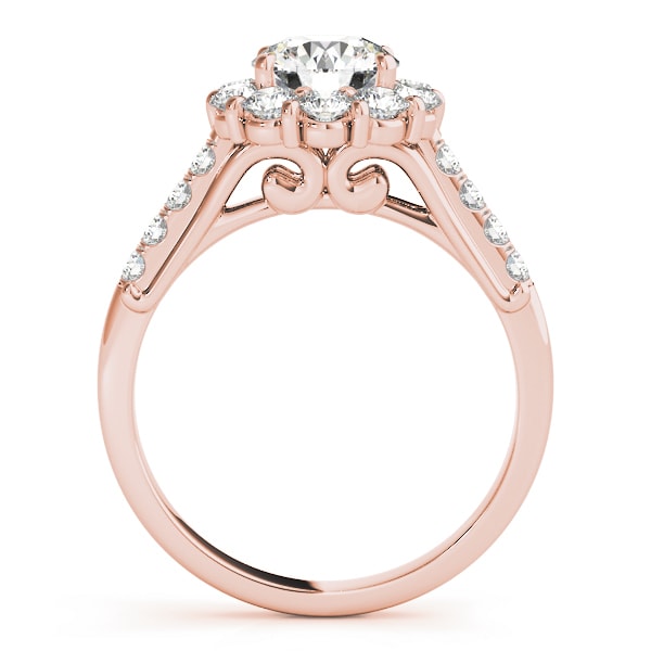 14K Rose Gold 1 7/8 ct tw Halo Diamond Engagement Ring