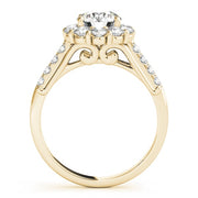 18K Yellow Gold 1 7/8 ct tw Halo Diamond Engagement Ring