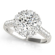 18K White Gold 1 7/8 ct tw Halo Diamond Engagement Ring