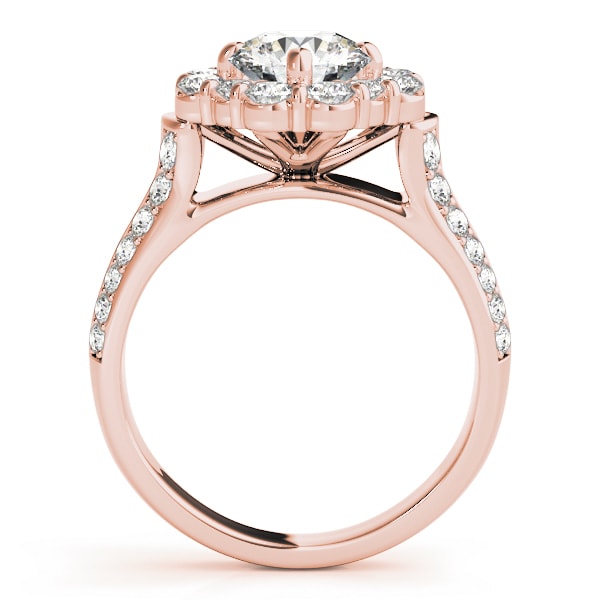 14K Rose Gold 2 ct tw Halo Diamond Engagement Ring