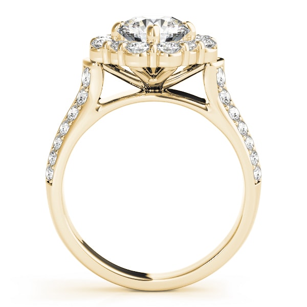 14K Yellow Gold 2 ct tw Halo Diamond Engagement Ring