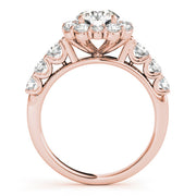 18K Rose Gold 2 ct tw Halo Diamond Engagement Ring