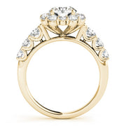 14K Yellow Gold 2 ct tw Halo Diamond Engagement Ring