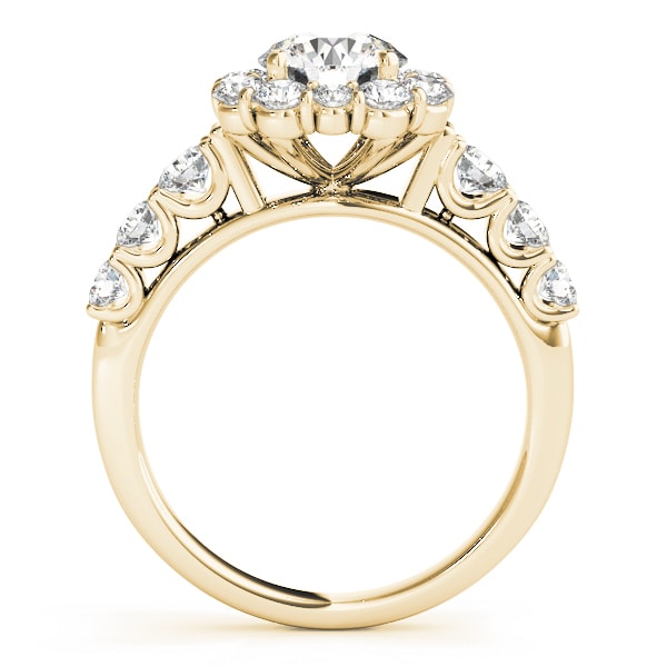 14K Yellow Gold 2 ct tw Halo Diamond Engagement Ring