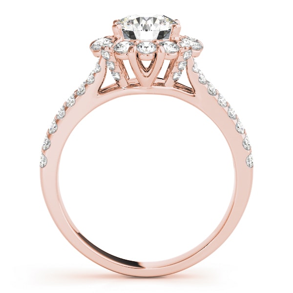 18K Rose Gold 1 7/8 ct tw Halo Diamond Engagement Ring