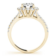 14K Yellow Gold 1 7/8 ct tw Halo Diamond Engagement Ring