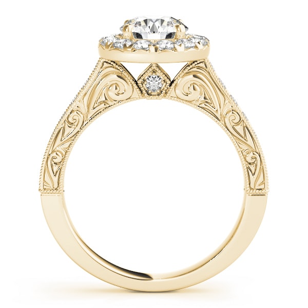 14K Yellow Gold 1 5/8 ct tw Halo Diamond Engagement Ring