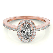 14K Rose Gold 1/2 ct tw Halo Diamond Engagement Ring