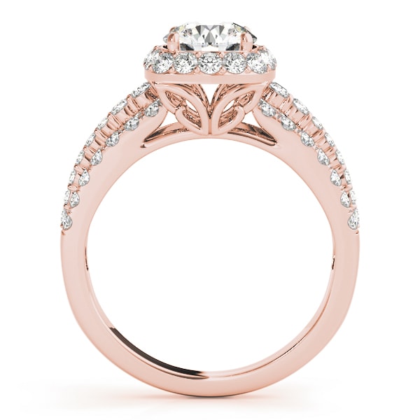 14K Rose Gold 1 7/8 ct tw Halo Diamond Engagement Ring