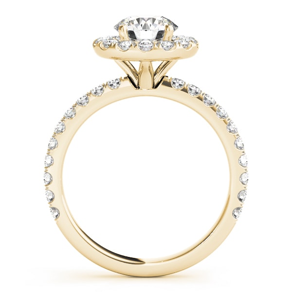 14K Yellow Gold 1 1/2 ct tw Halo Diamond Engagement Ring