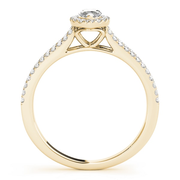 18K Yellow Gold 1 1/3 ct tw Halo Diamond Engagement Ring