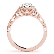 14K Rose Gold 5/8 ct tw Halo Diamond Engagement Ring