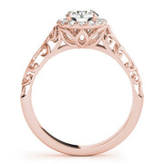18K Rose Gold 5/8 ct tw Halo Diamond Engagement Ring