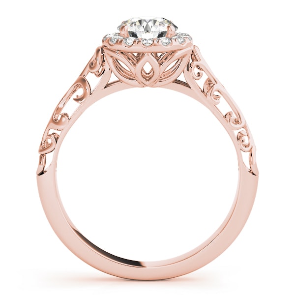 14K Rose Gold 5/8 ct tw Halo Diamond Engagement Ring