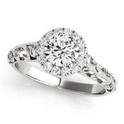 Platinum 5/8 ct tw Halo Diamond Engagement Ring