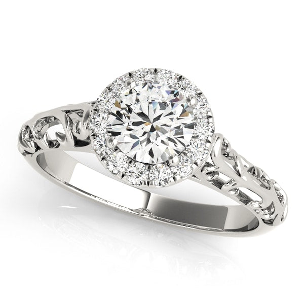 Platinum 5/8 ct tw Halo Diamond Engagement Ring