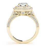 18K Yellow Gold 1 7/8 ct tw Halo Diamond Engagement Ring