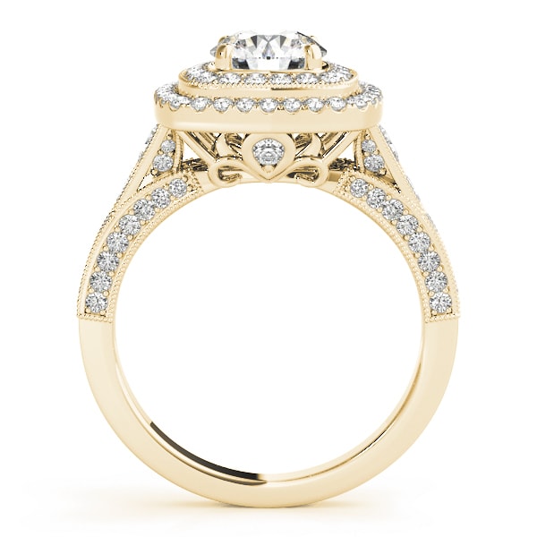 18K Yellow Gold 1 7/8 ct tw Halo Diamond Engagement Ring