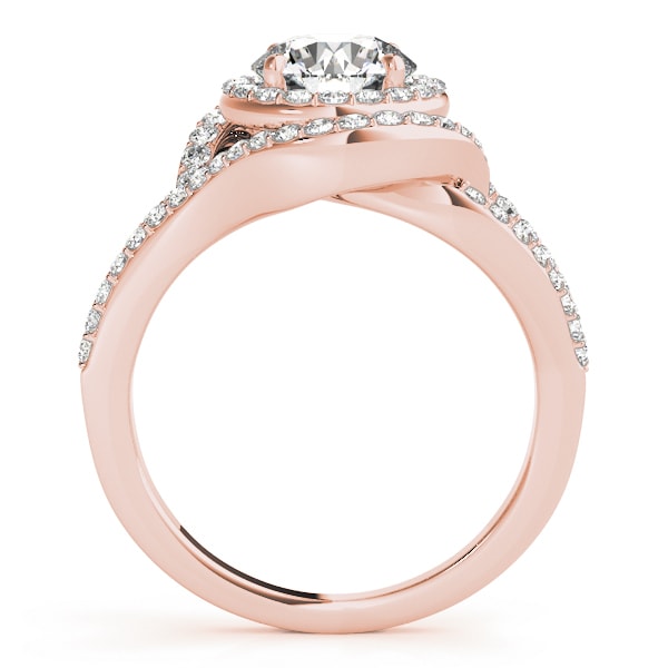 14K Rose Gold 1 3/4 ct tw Halo Diamond Engagement Ring