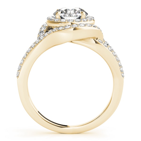 18K Yellow Gold 1 3/4 ct tw Halo Diamond Engagement Ring