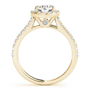 14K Yellow Gold 1 1/3 ct tw Halo Diamond Engagement Ring