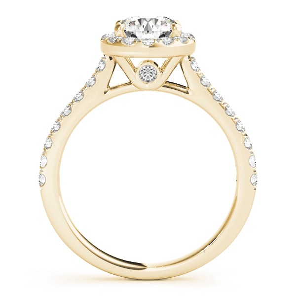 14K Yellow Gold 1 1/3 ct tw Halo Diamond Engagement Ring