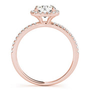 18K Rose Gold 1 1/5 ct tw Halo Diamond Engagement Ring