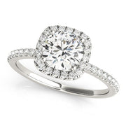 Platinum 1 1/5 ct tw Halo Diamond Engagement Ring